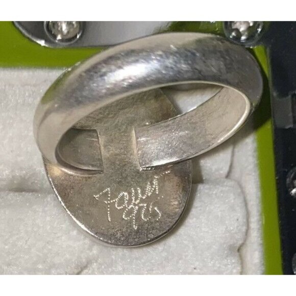 Large Oval Green Sea Glass Silver Ring By Amy Faust - Picture 3 of 4